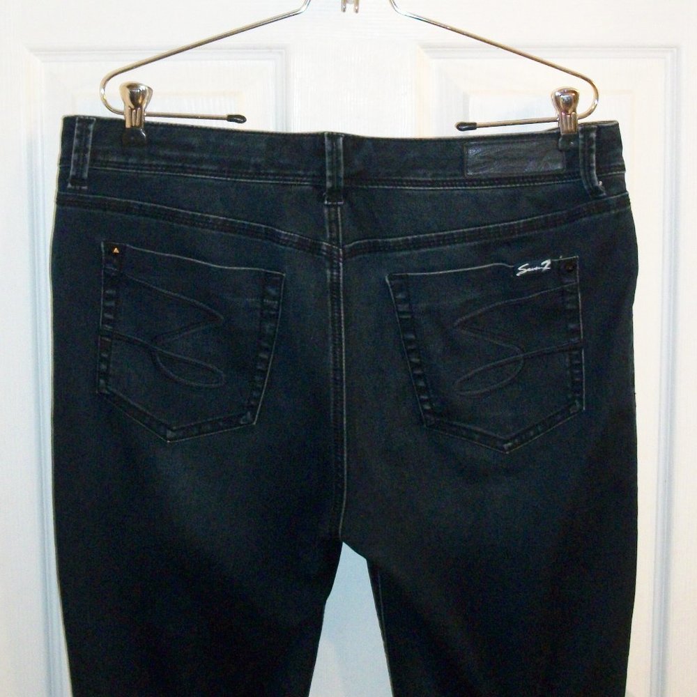 Seven7 Sz 14 Blue Demim Stretch Leggings Jeans Mid Rise 28" Inseam - Picture 6 of 12
